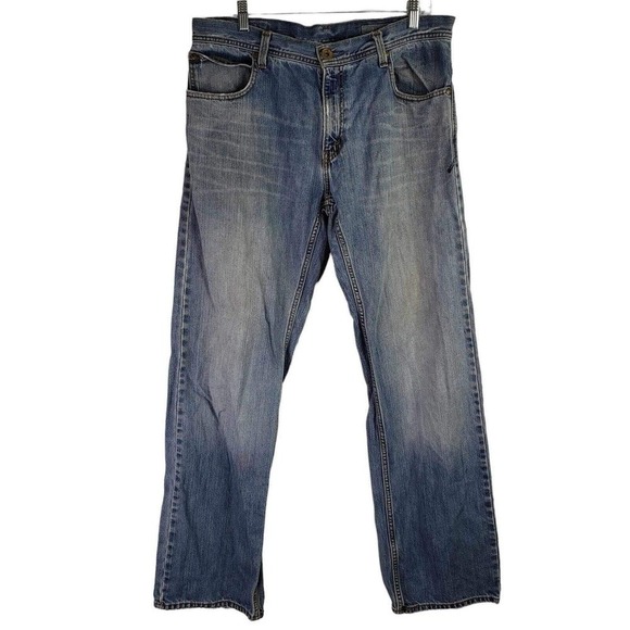 Vtg Levis Silvertab Jeans Mens 33x34 Blue Loose Straight Leg Distressed Baggy - Picture 2 of 13